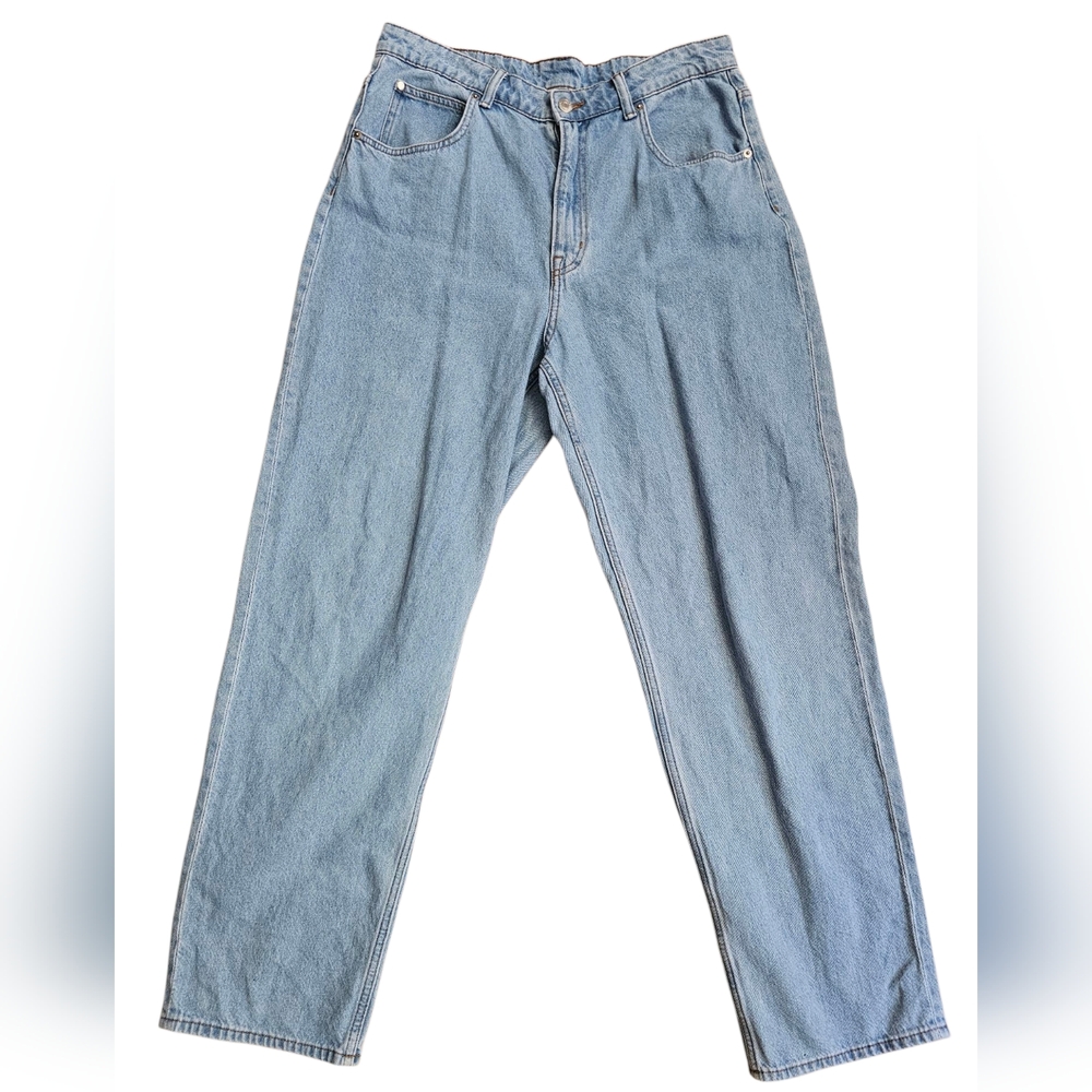 &Denim 90's Baggy Jeans Light Blue Denim Size 12 Ultra High Waist